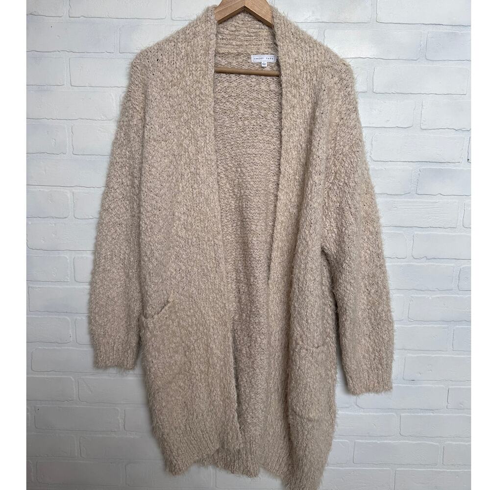 Emory Park Women's Loungewear Comfy Soft Oversized Beige Cardigan sz L-XL